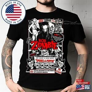 Rare Rob Zombie Shirt Heavy Metal Rock Legend T-Shirt Music Tour Tee Classic